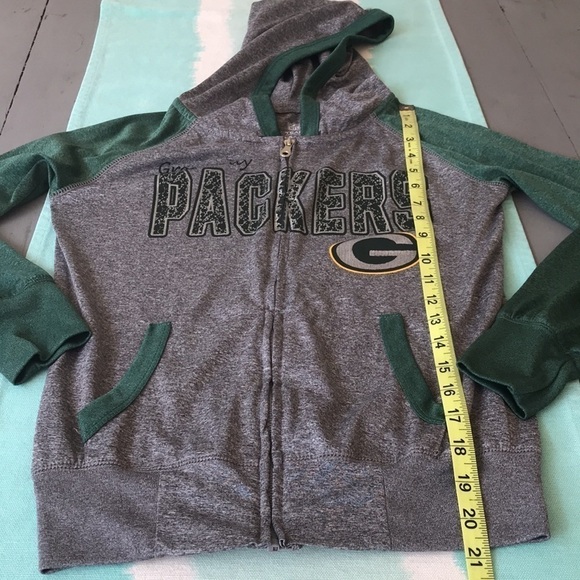 NFL Team Apparel Green Bay Packers Football Hooded Lightweight Jacket - Picture 11 of 11